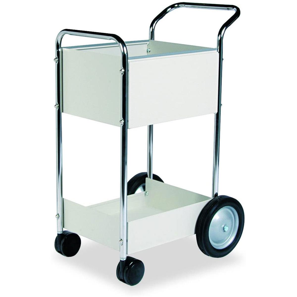 

Fellowes Steel Mini Mail Cart, Dove Grey/Chrome