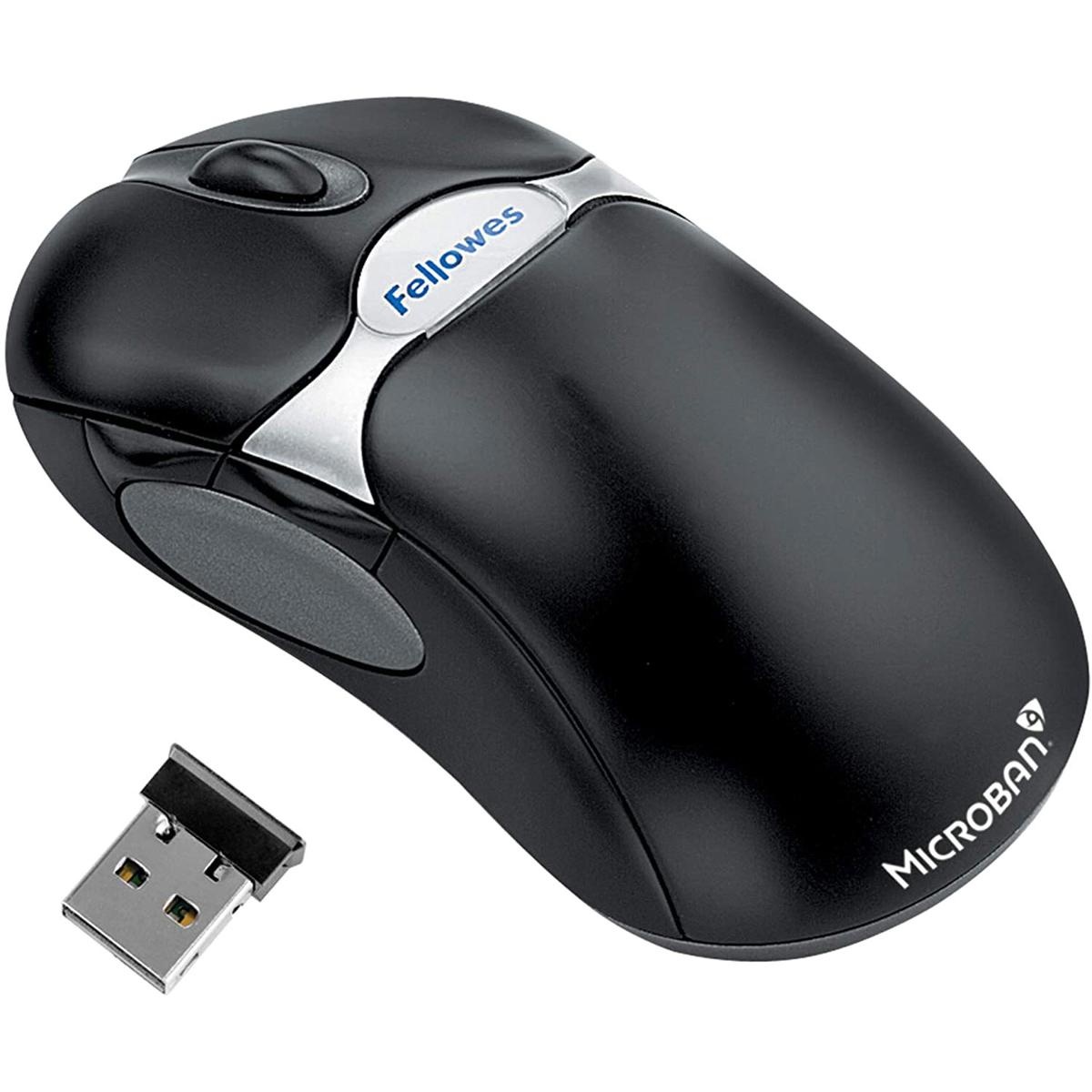 

Fellowes Microban Cordless 5-Button Optical Mouse, Black/Silver
