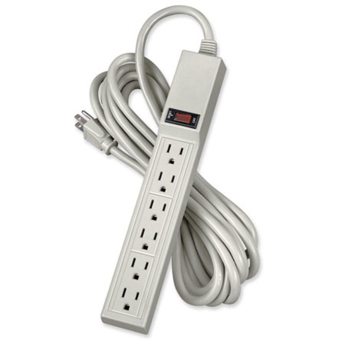 

Fellowes 6 Outlet Power Strip with 15' Cord, Platinum