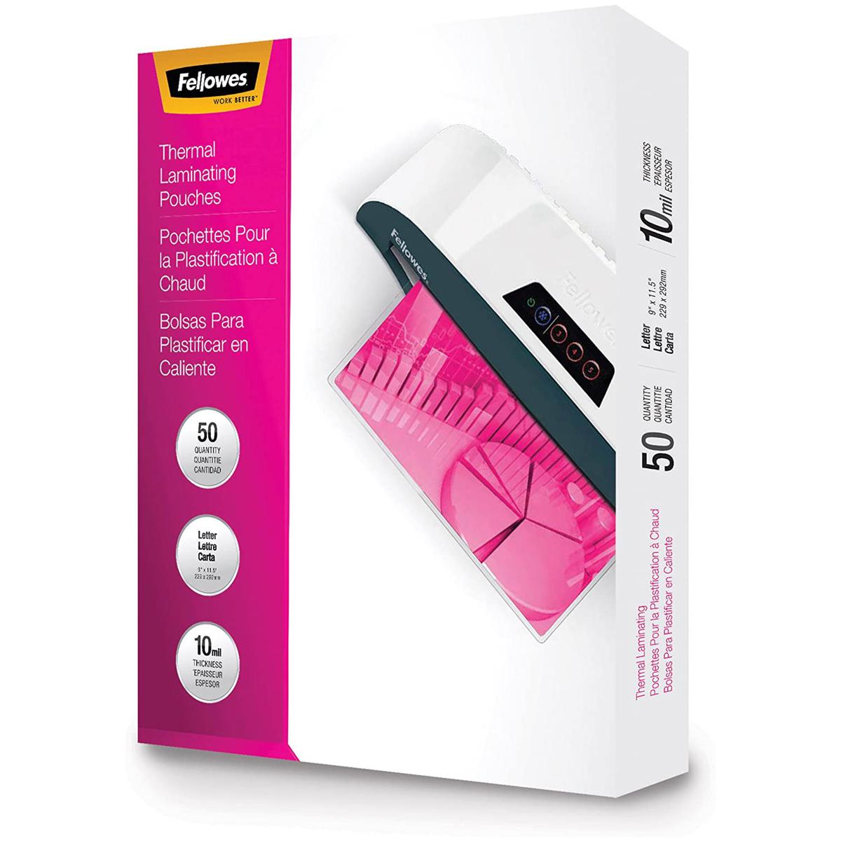 

Fellowes Laminating Pouch, 8-1/2x11in, 10 Mil, 50-Pack