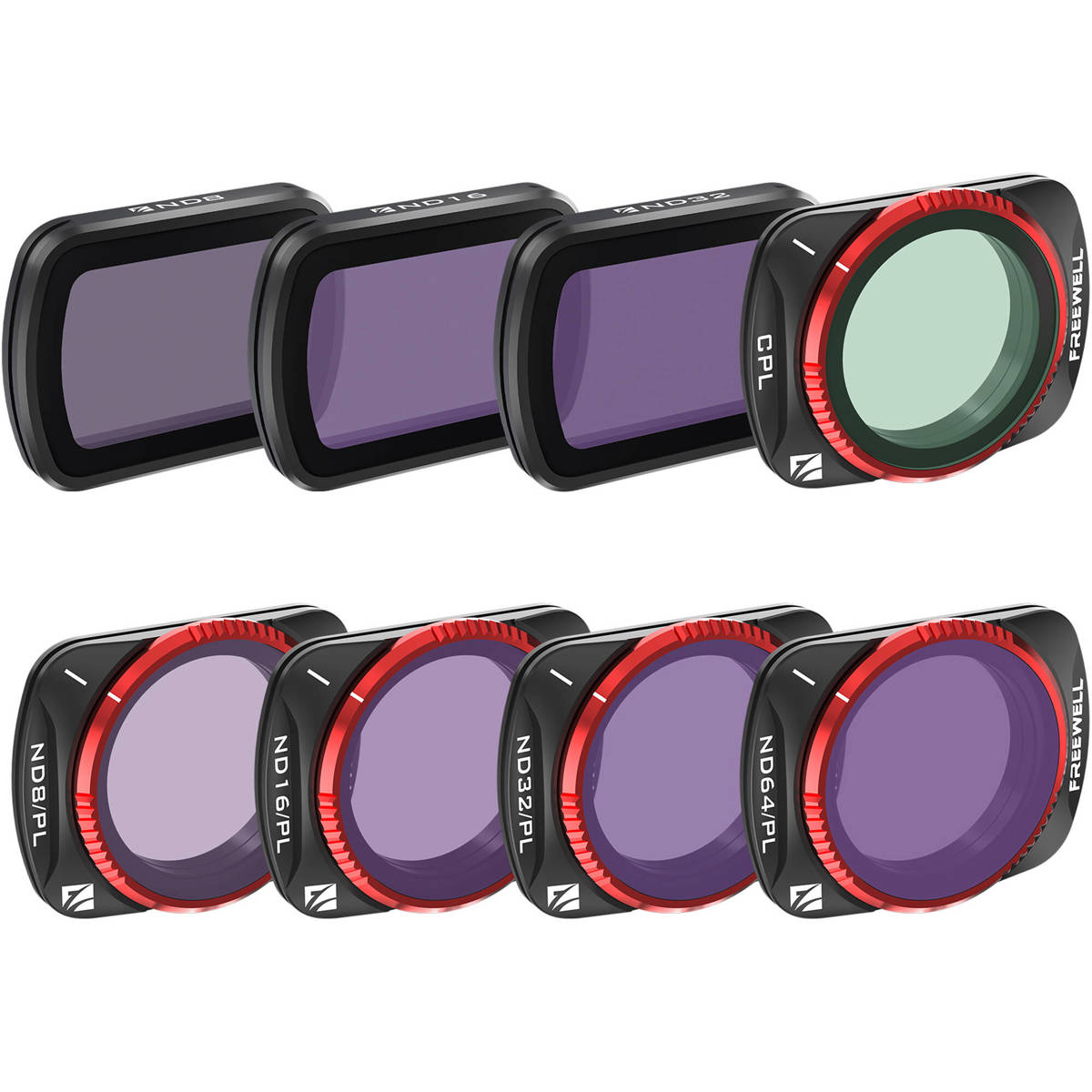 

Freewell All-Day ND & ND/PL Lens Filter Kit for DJI Osmo Pocket 3 Gimbal, 8-Pack