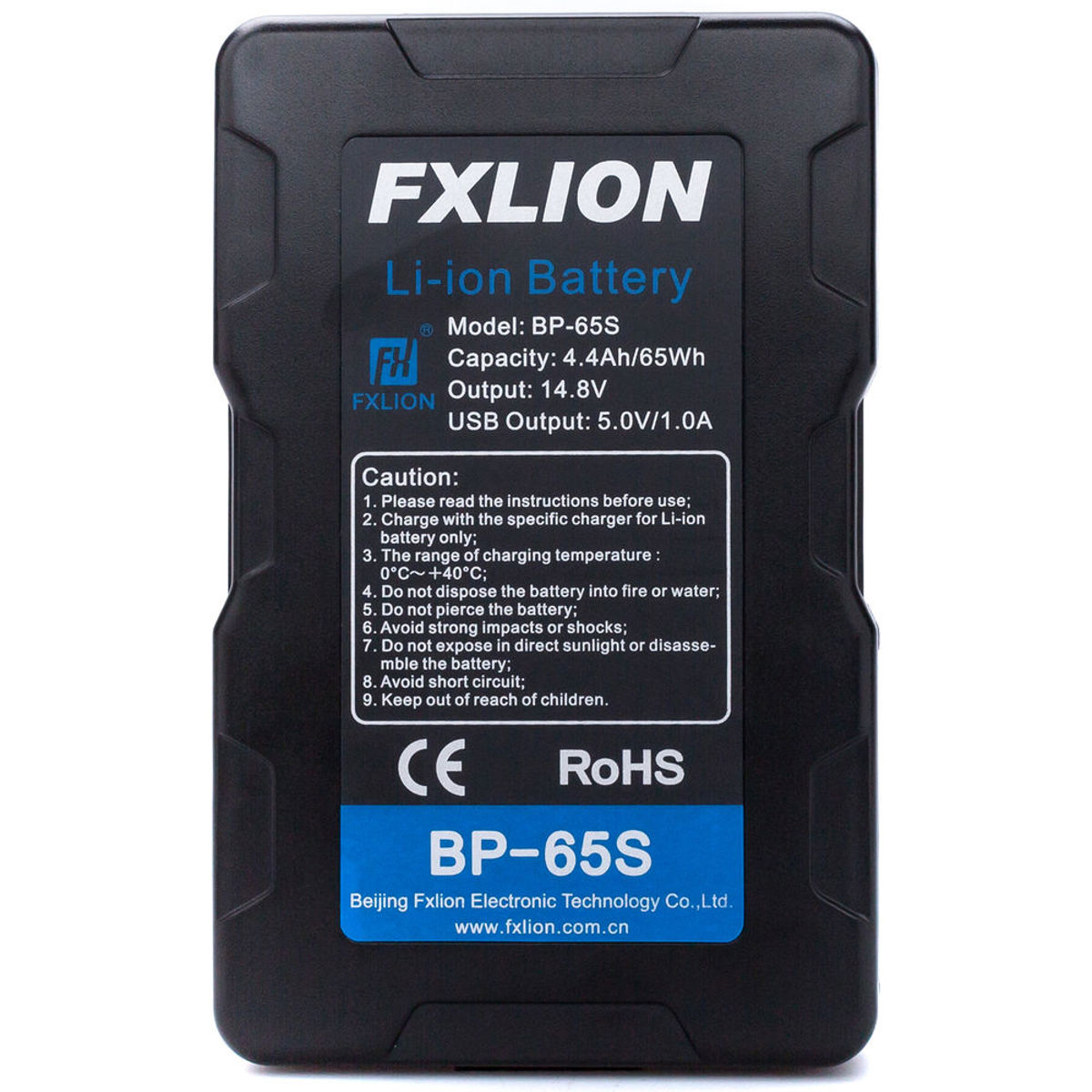 

FX Lion Cool Black BP-65S V-Mount Lithium-Ion Battery, 14.8V, 4.4Ah, 65Wh
