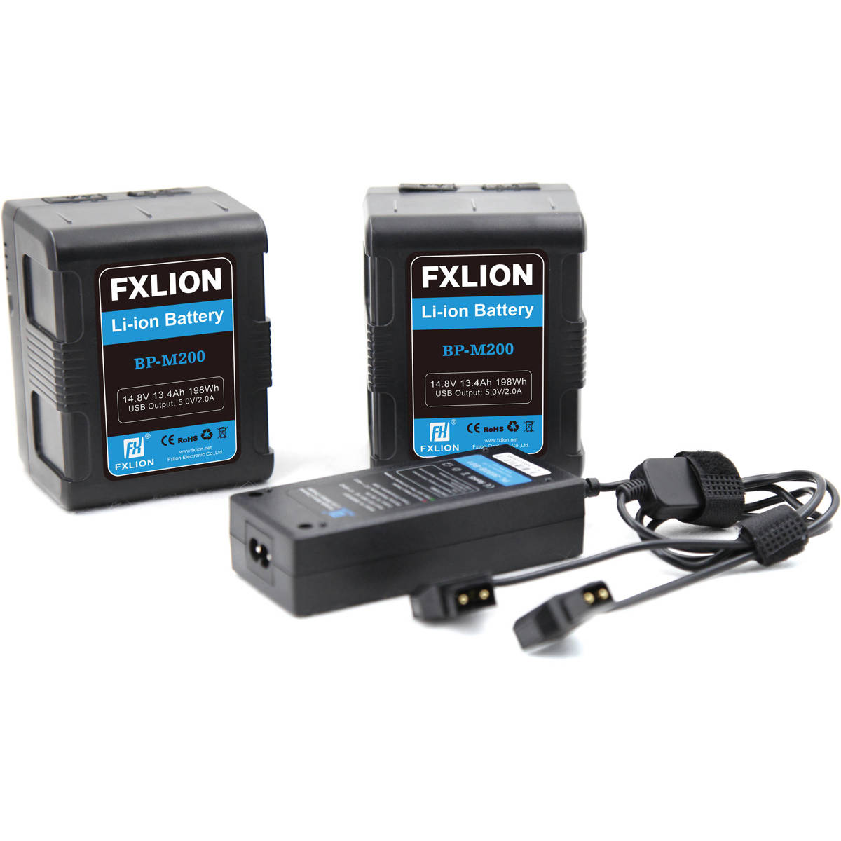 

FX Lion Fxlion BP-M200 Dual Square 198Wh V-Mount Battery & Dual-Channel Fast Charger Kit
