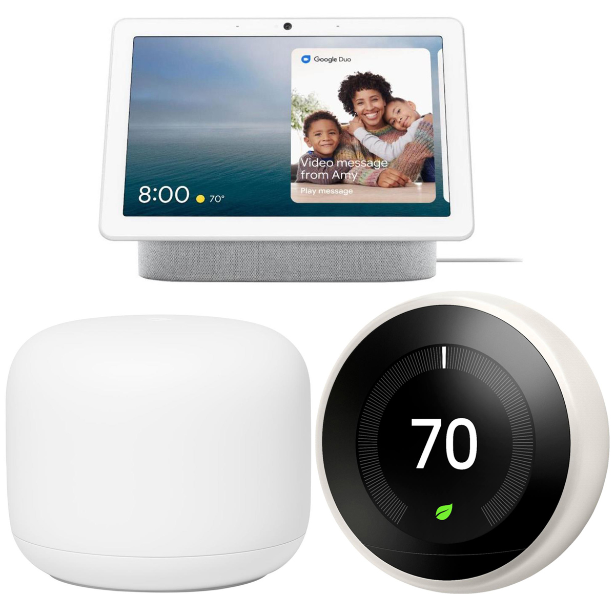 

Google Nest Google Hub Max with 10" Touchscreen and Built-In Assistant, Chalk With ACC KIT