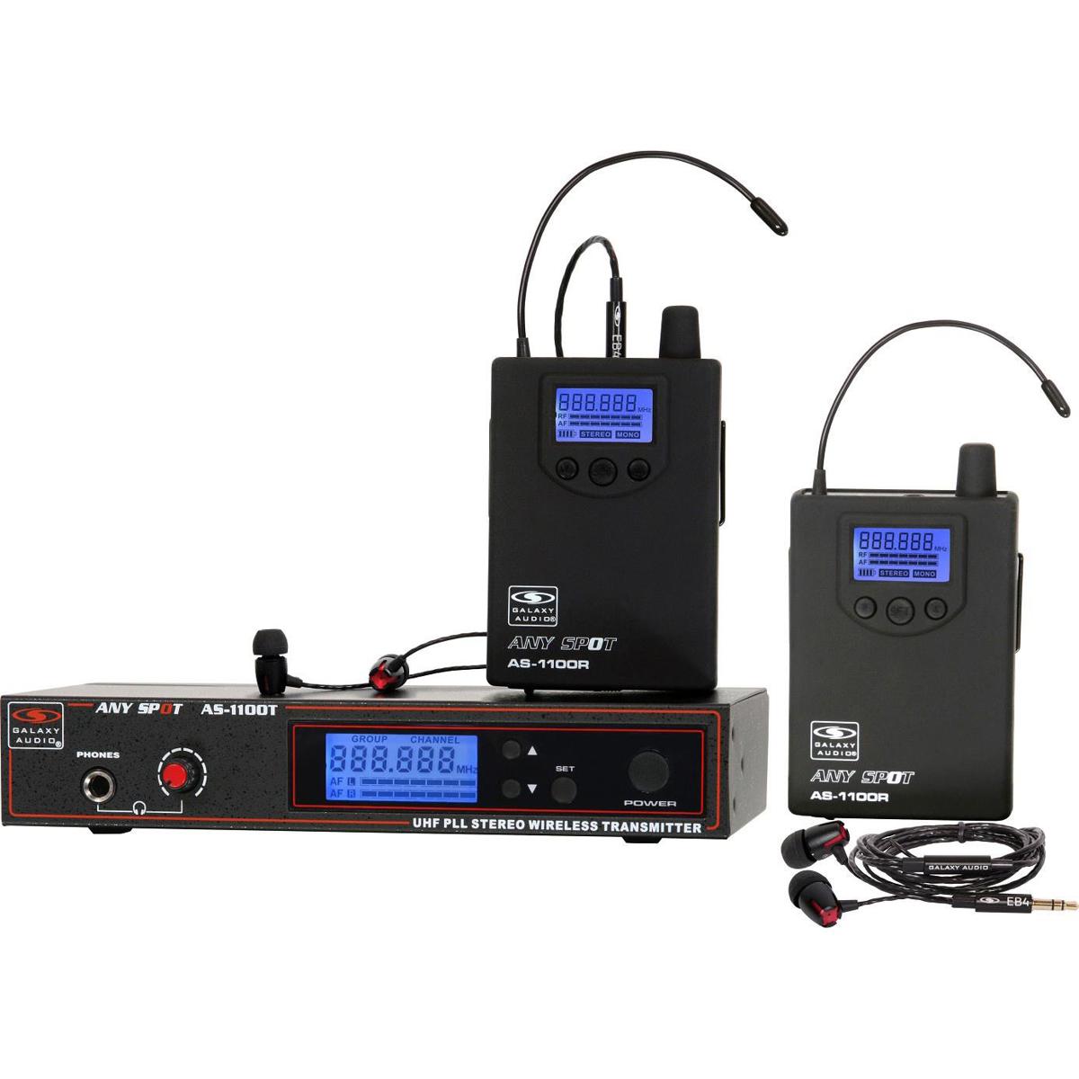 

Galaxy Audio AS-1100-2D In-Ear Twin Pack Monitor System, EB4, D: 584 to 607MHz