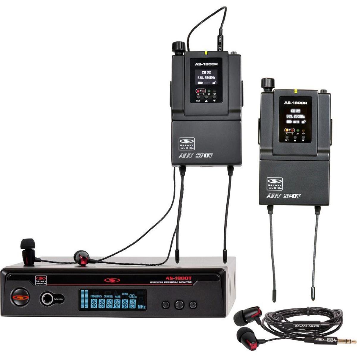 

Galaxy Audio AS-1800-2B2 In-Ear Twin Pack Monitor System, EB4, B2: 538 to 554MHz