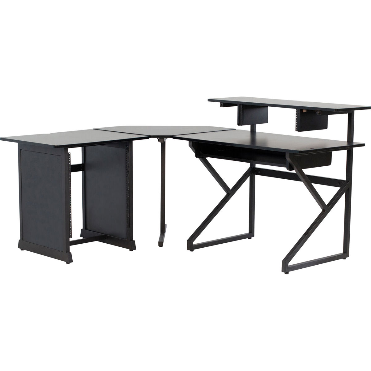 

Gator Cases Content Creator Desk Set w/Corner Section and 12U Rack Table, Black