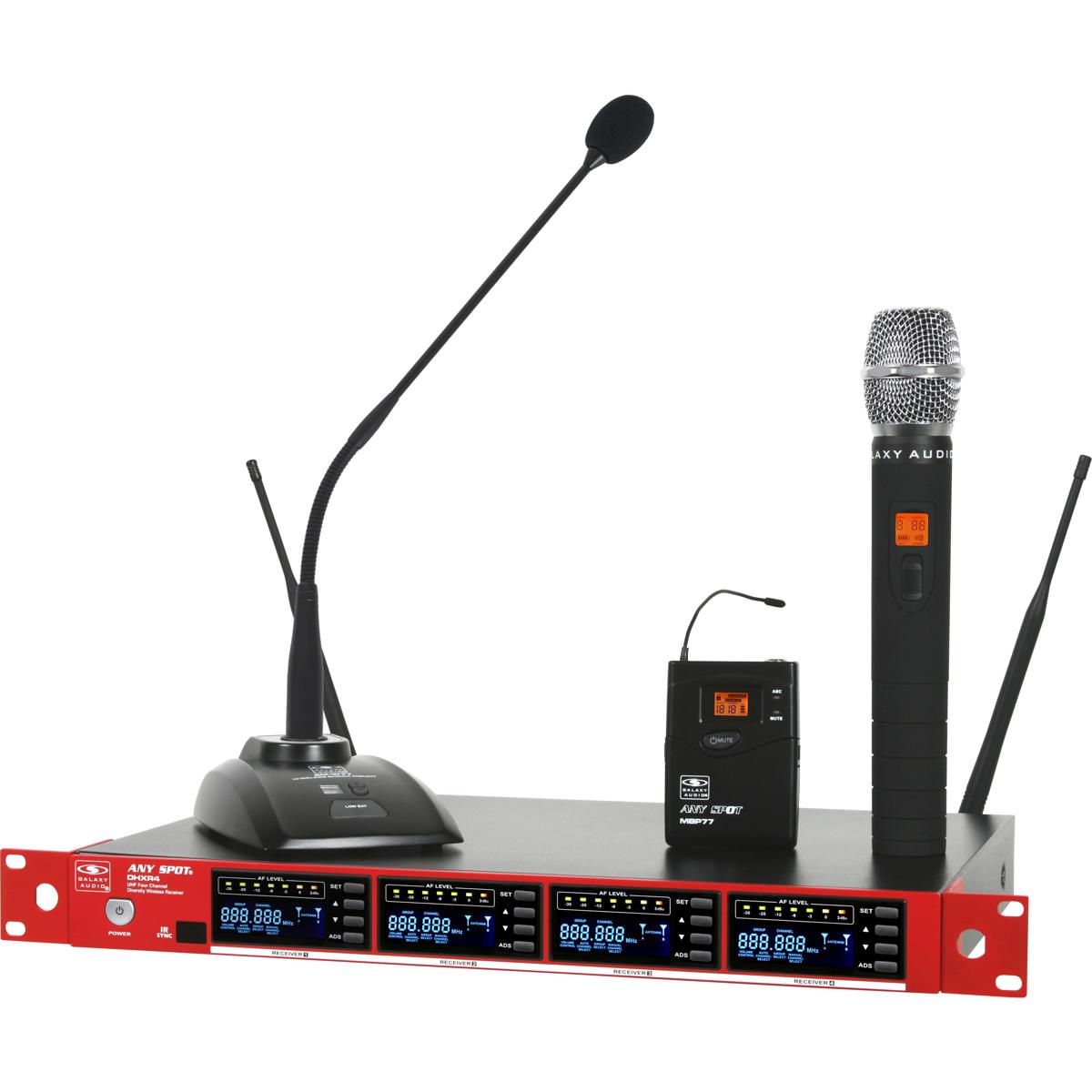 

Galaxy Audio DHXR4 UHF Wireless Microphone Systems