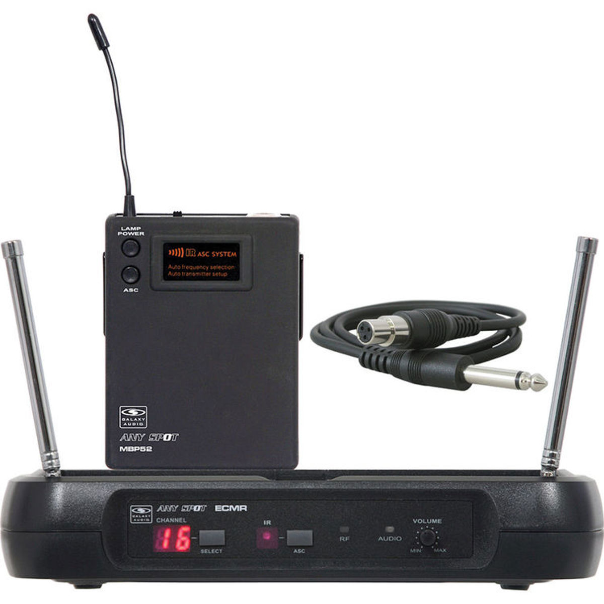 

Galaxy Audio ECMR/52GTR 16-Channel Wireless Guitar System, D/584-607MHz