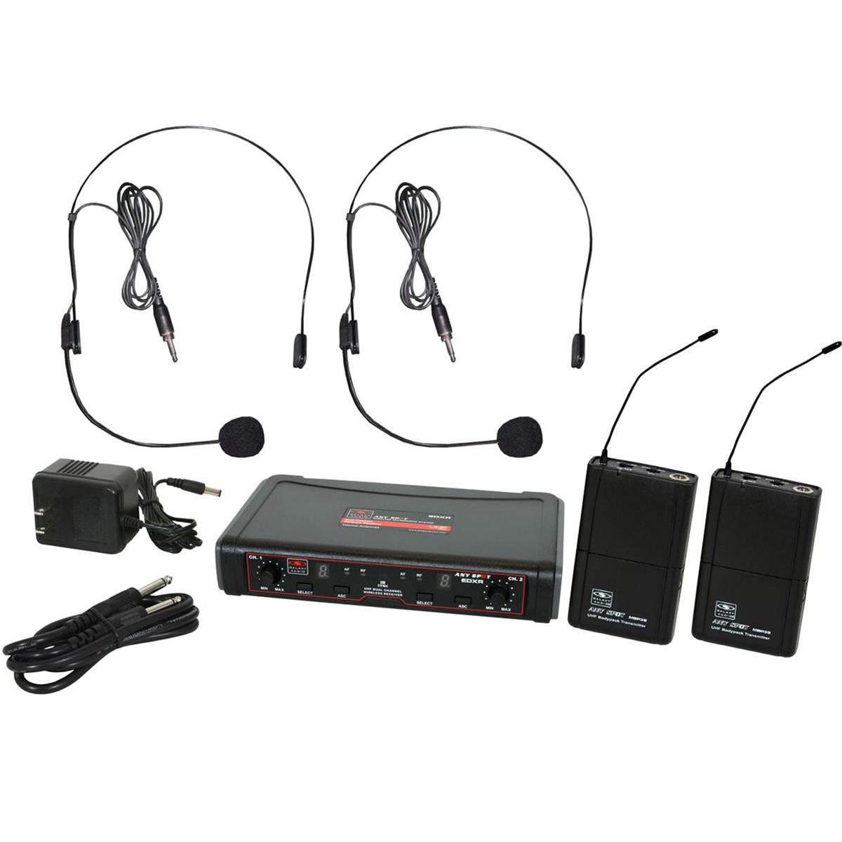 

Galaxy Audio EDX Wireless Mic System, 2x MBP38 & 2x HS13-UBK, D: 584-607MHz