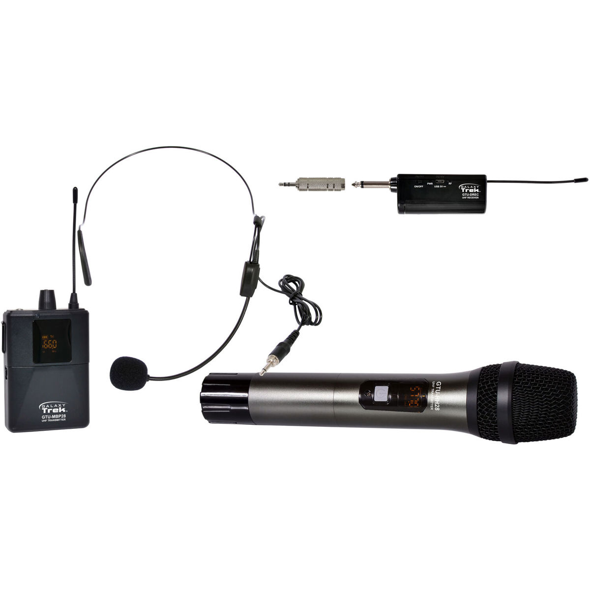 

Galaxy Audio Trek GTU Mini UHF with HH Tx Ch B, Headset Mic w/Tx Ch A, Dual Rx
