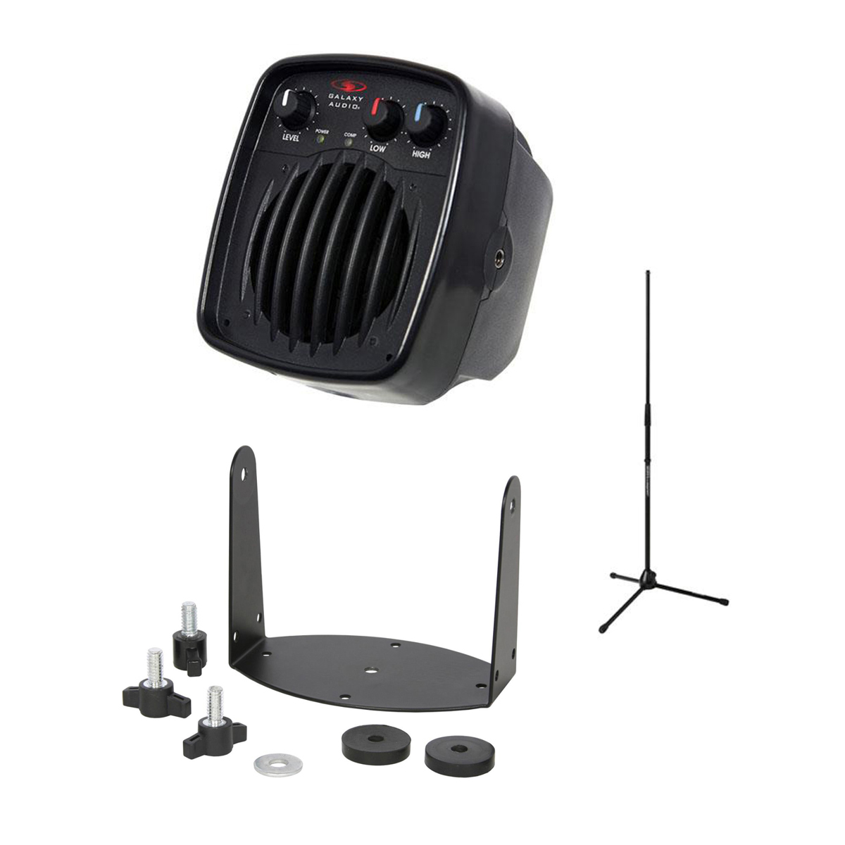 Galaxy Audio NSPA Powered Nano Spot PA System W/Galaxy Yoke Bracket /Mic Stand -  NSPA A