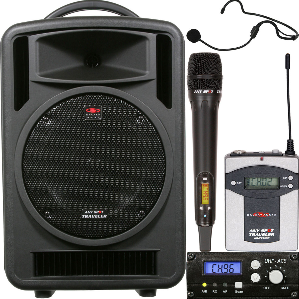 

Galaxy Audio TV10 PA System, TVMBP Transmitter, TVHH/HS-U3BK Mic, G: 520-544MHz