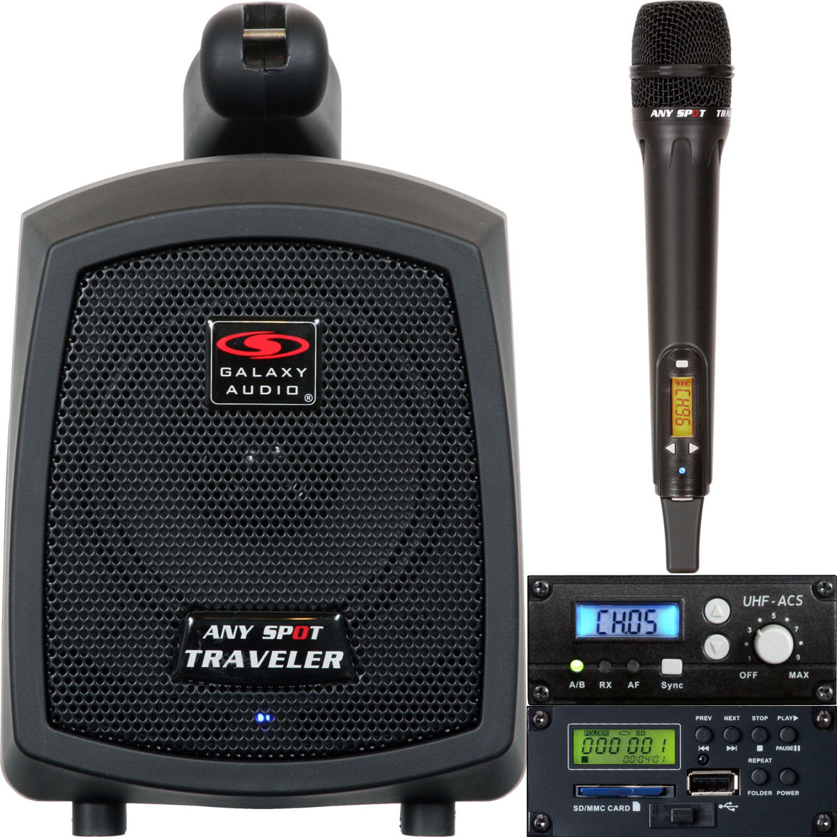 

Galaxy Audio TV5X Speaker with UHF Rx, MP3 Player & HH Tx, 640 to 664MHz