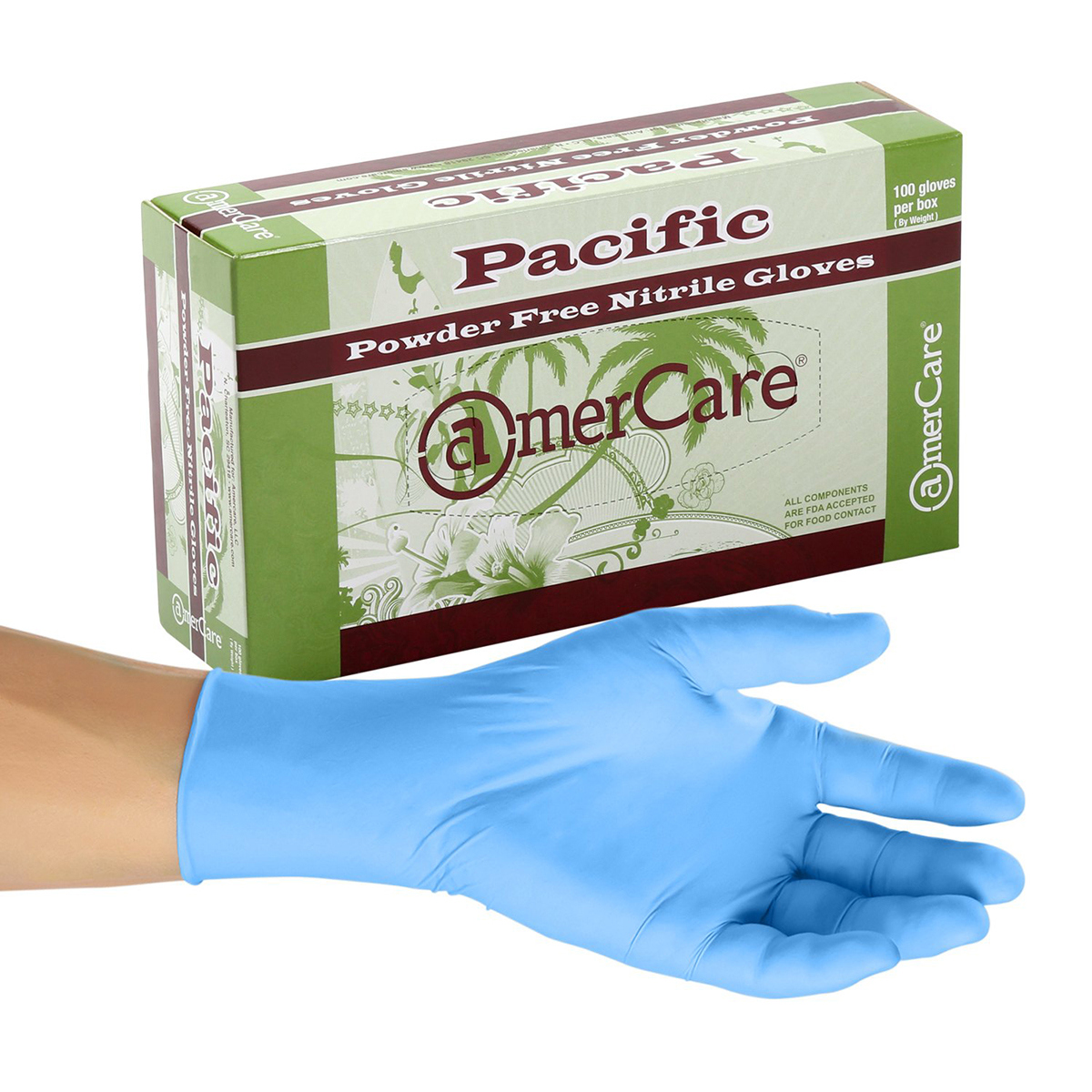 

General Brand Nitrile Gloves Blue, (Large) (100 Gloves)