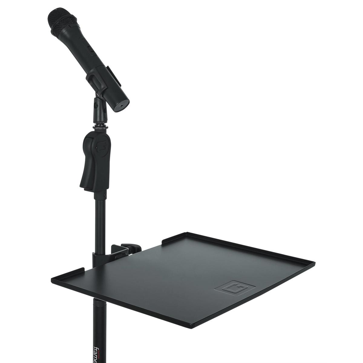 

Gator Cases Large Microphone Stand Clamp-On Utility Shelf, 10 Lbs Capacity