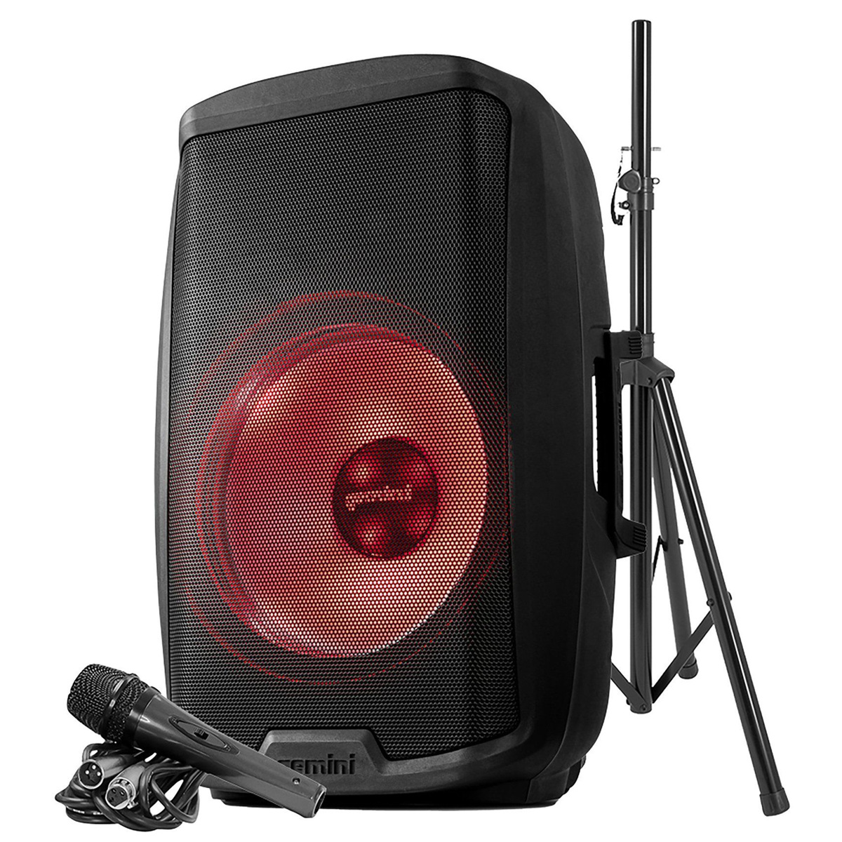 

Gemini AS-2115BT-LT-PK 15" 2-Way Bluetooth Loudspeaker w/LED, Mic & Stand