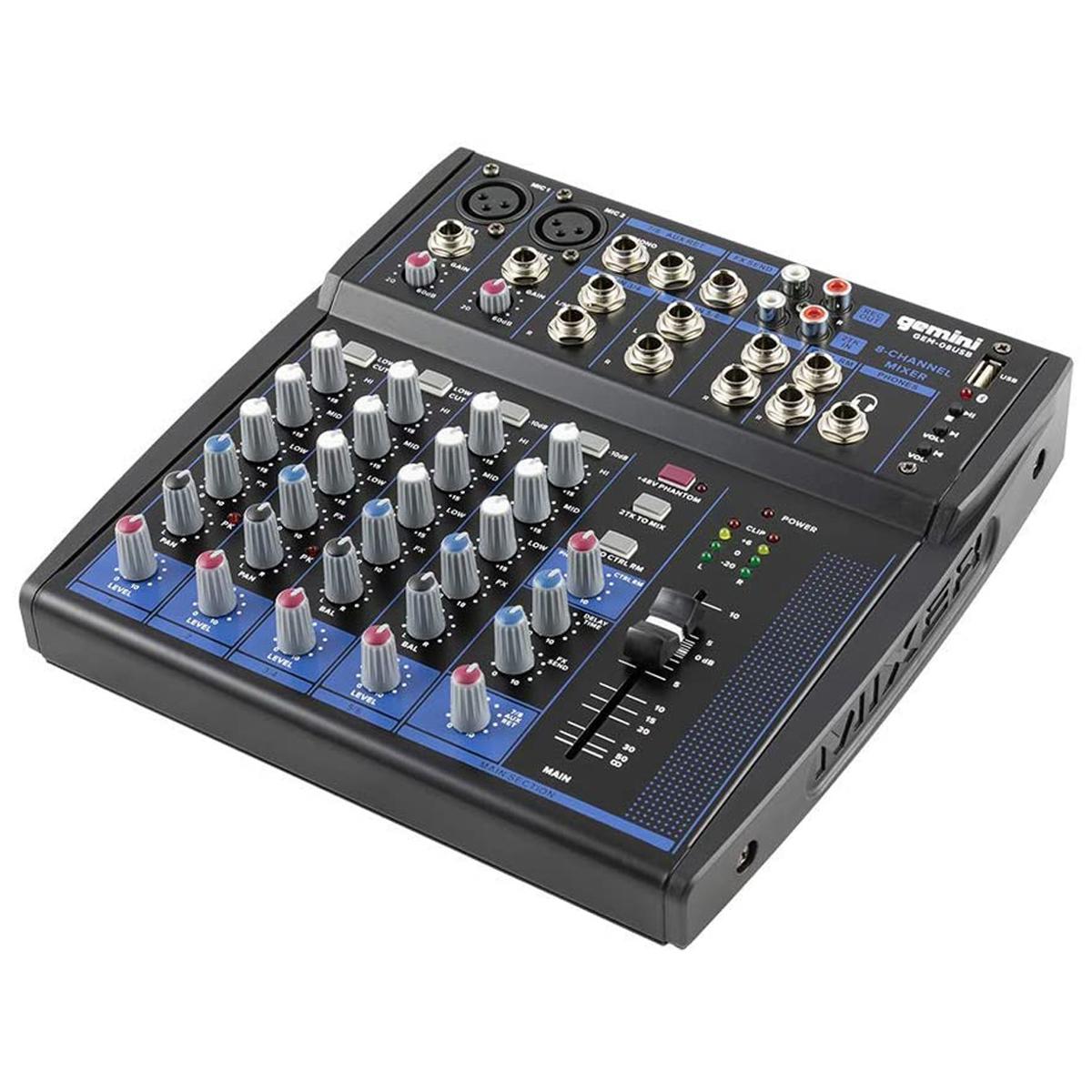 

Gemini GEM-08USB Compact 8-Channel USB Mixer w/Bluetooth for Podcasts and Mixing