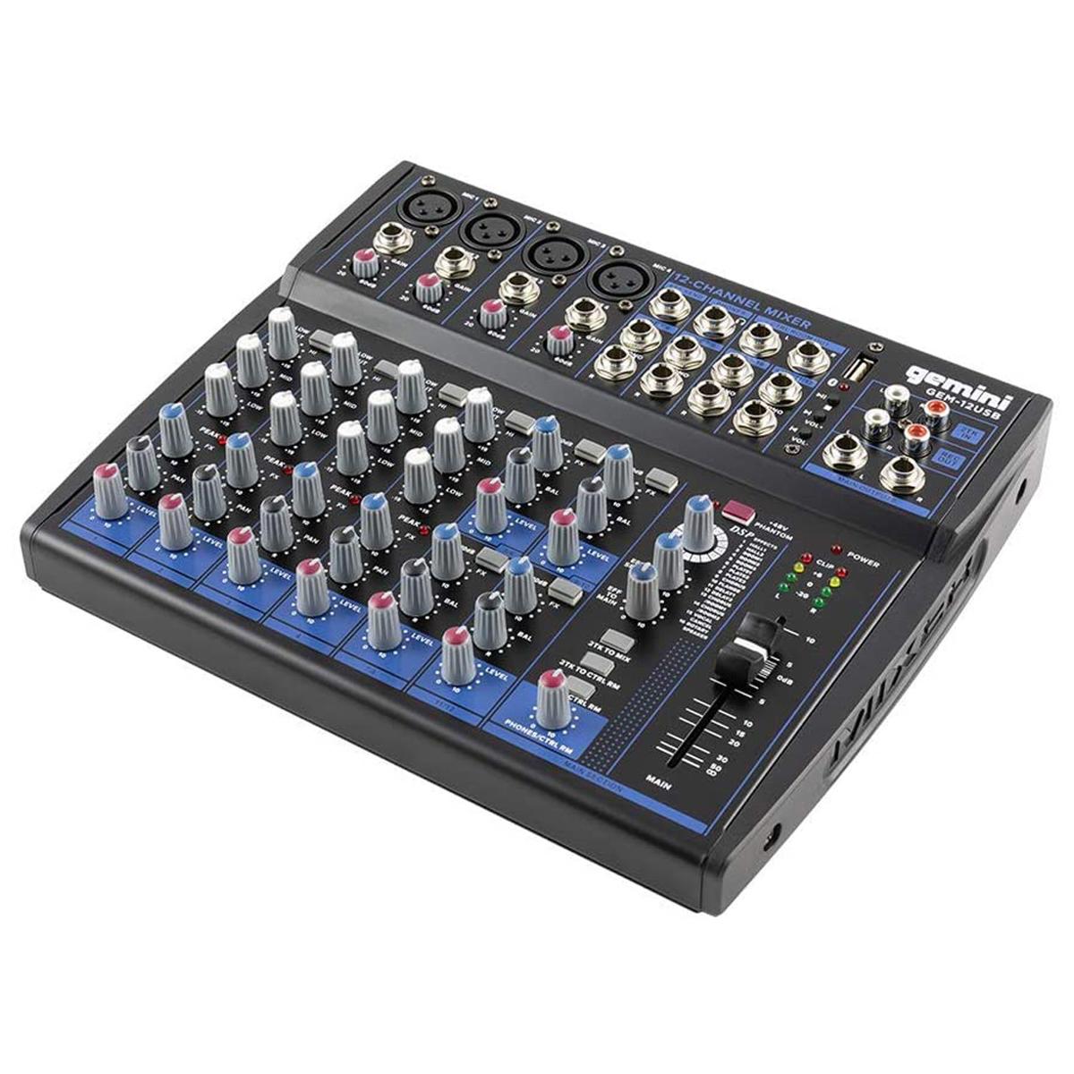 

Gemini GEM-012USB Compact 12-Channel USB Mixer w/Bluetooth for Podcasts & Mixing