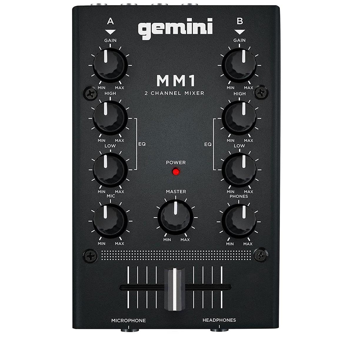 Image of Gemini MM1 2-Channel Audio DJ Mixer