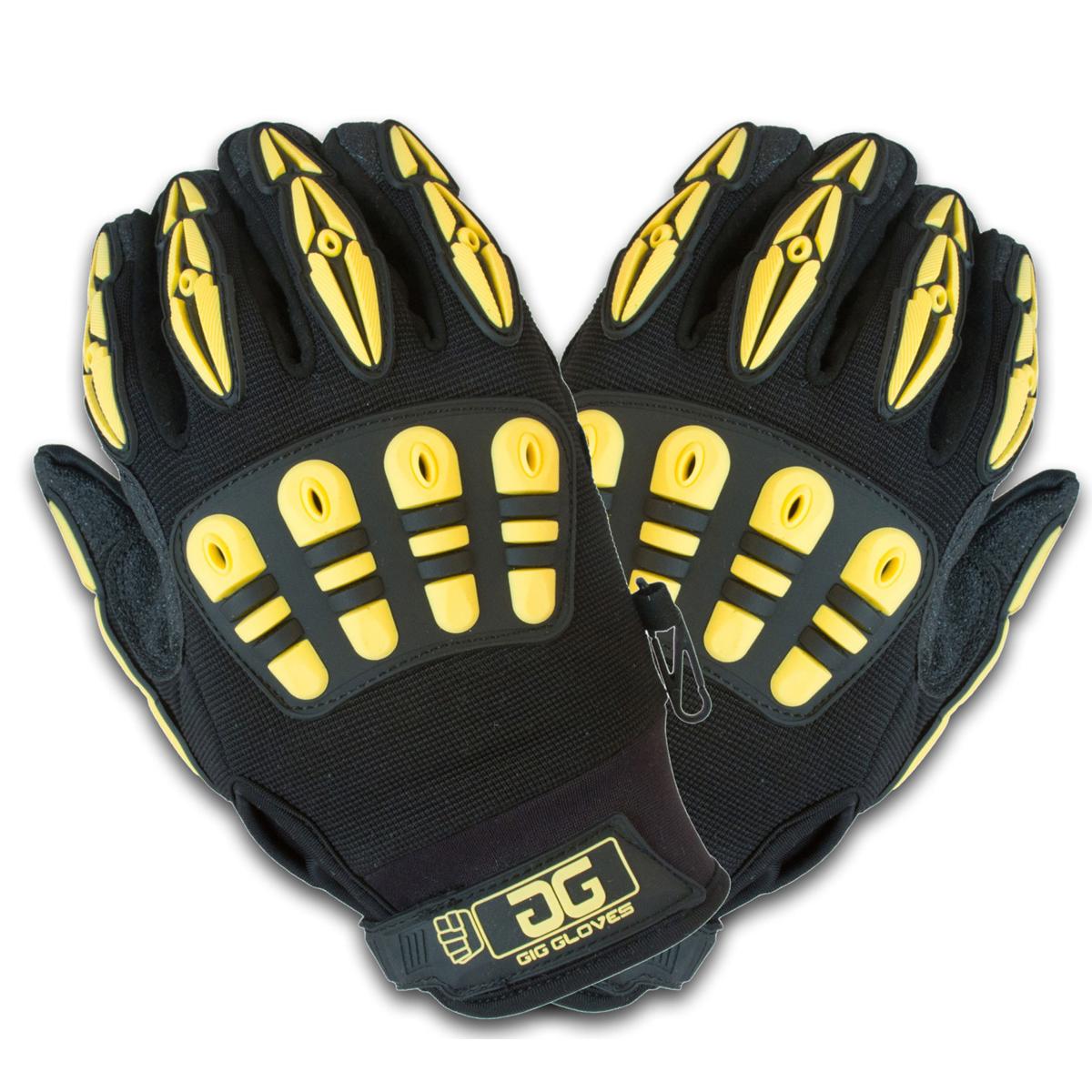 

Gig Gear Extra Small Original Gig Gloves, Black/Yellow, Pair
