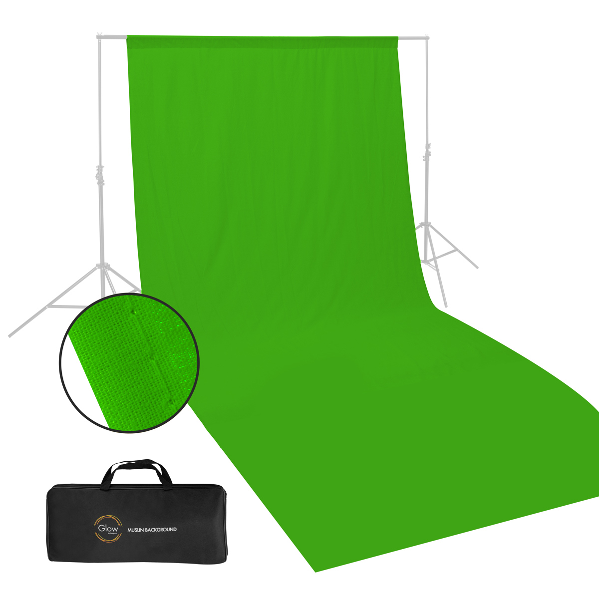 

Glow Muslin Background - 20 x 10 ' (Chroma Green)