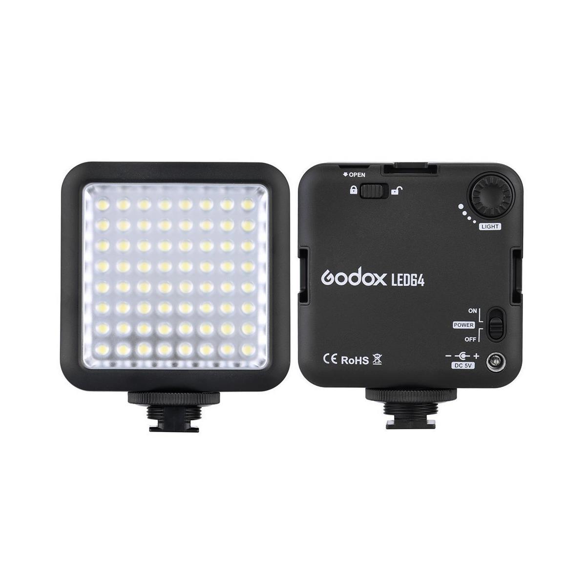 

Godox LED64 Dimmable Continuous On Camera LED Panel Video Light