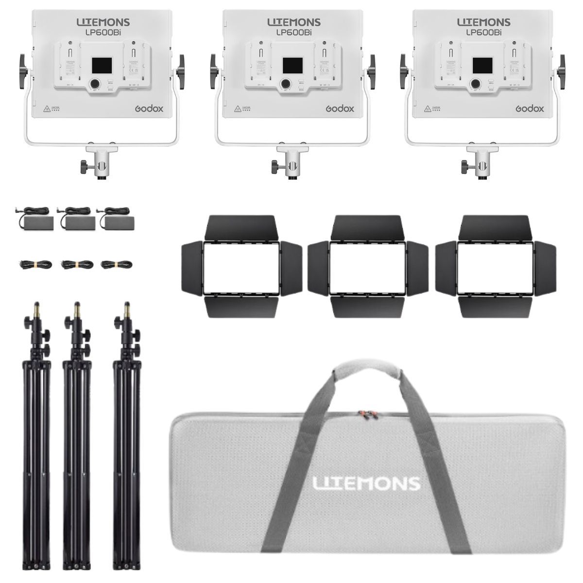 

Godox Litemons LP600Bi 60W Bi-Color LED 3-Light Panel Kit