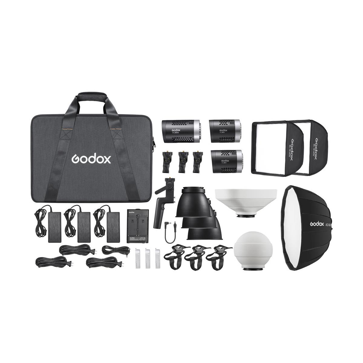 Image of Godox ML60Bi ML30Bi LED video light 3-light kit