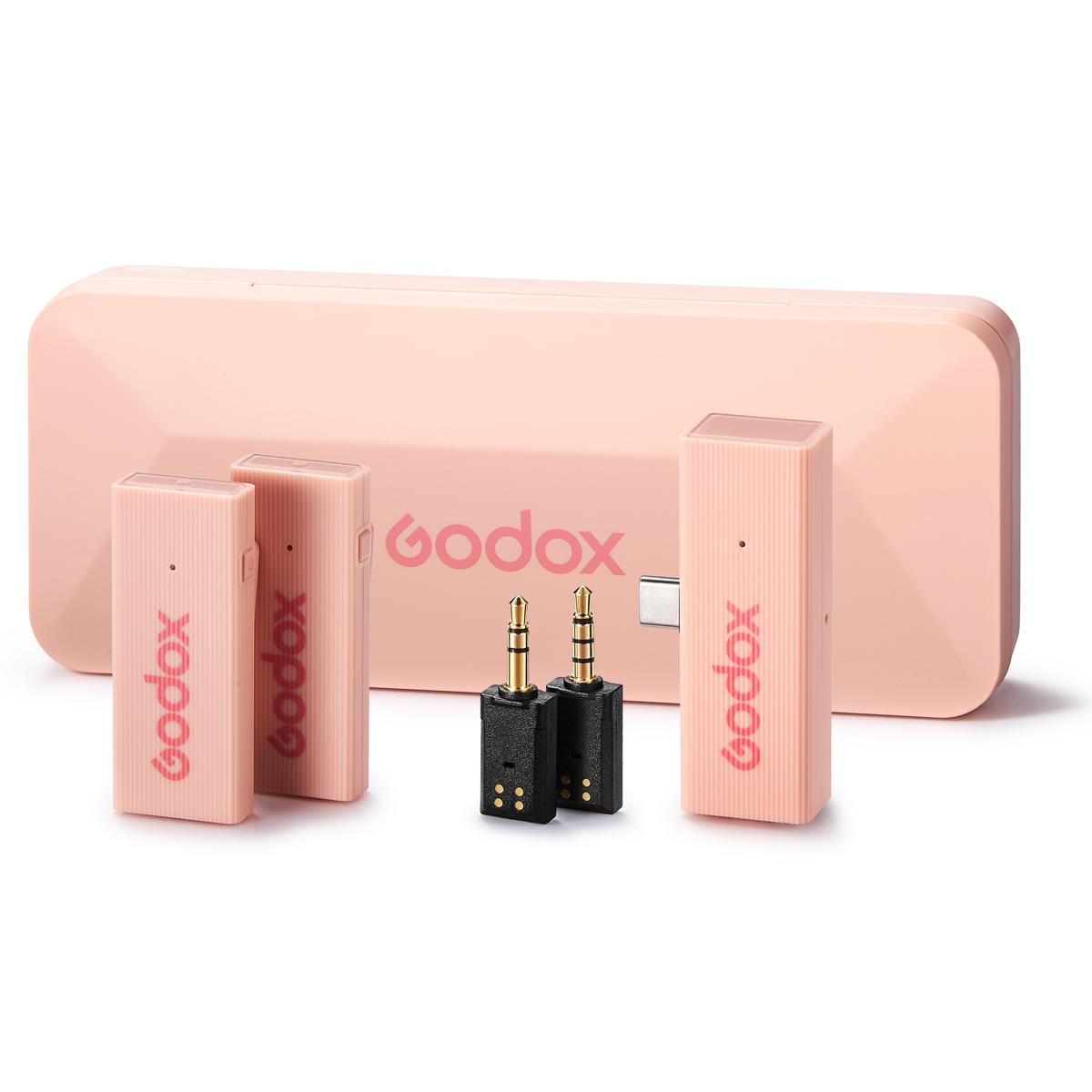 

Godox MoveLink Mini 2.4GHz USB-C Wireless Microphone Kit 2, Cherry Pink