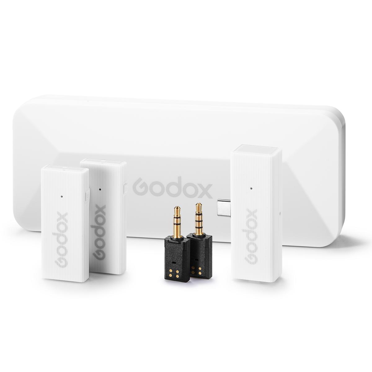 

Godox MoveLink Mini 2.4GHz USB-C Wireless Microphone Kit 2, Cloud White