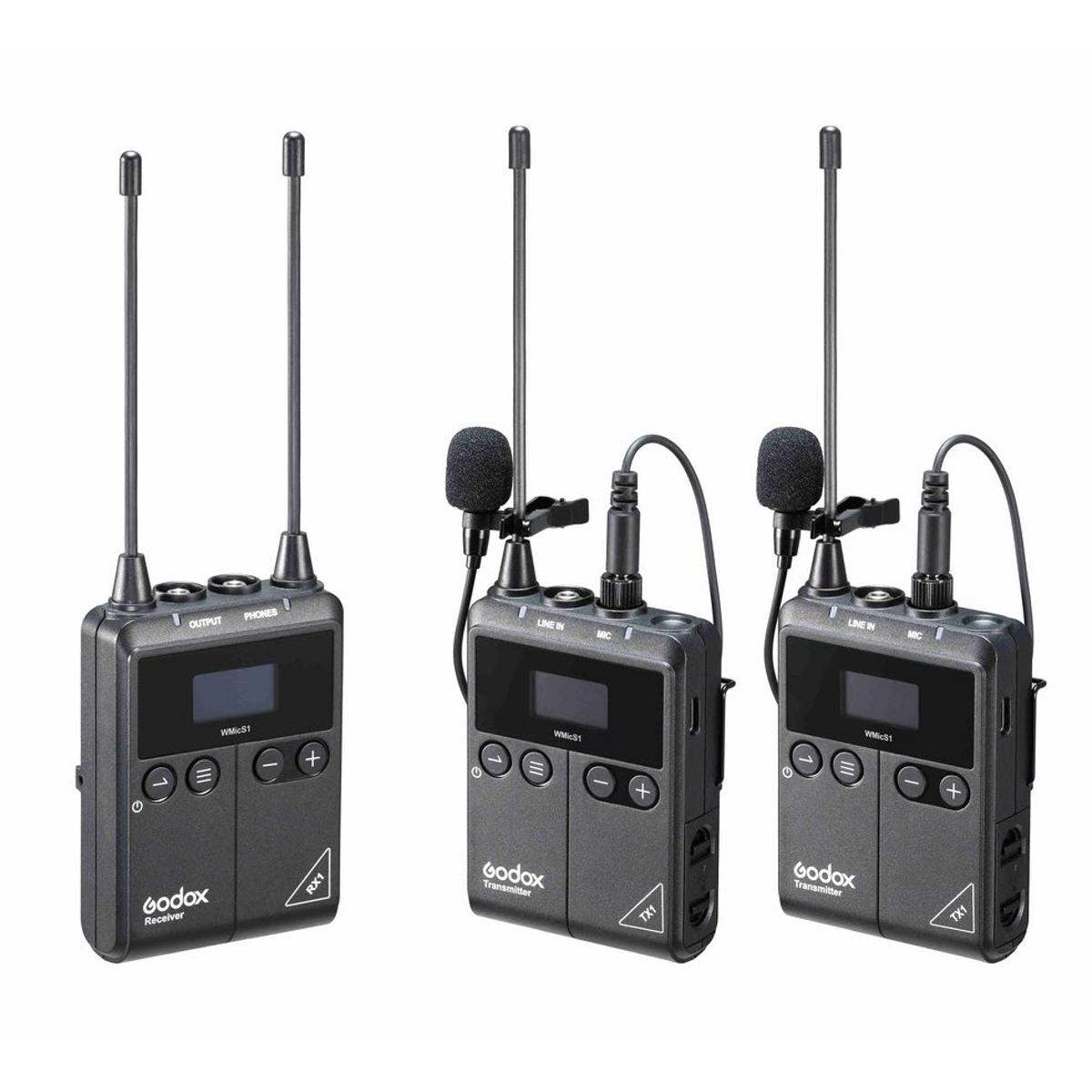 

Godox WMicS1 UFH Wireless Microphone System 2 w/2x Omni Lavalier Mic