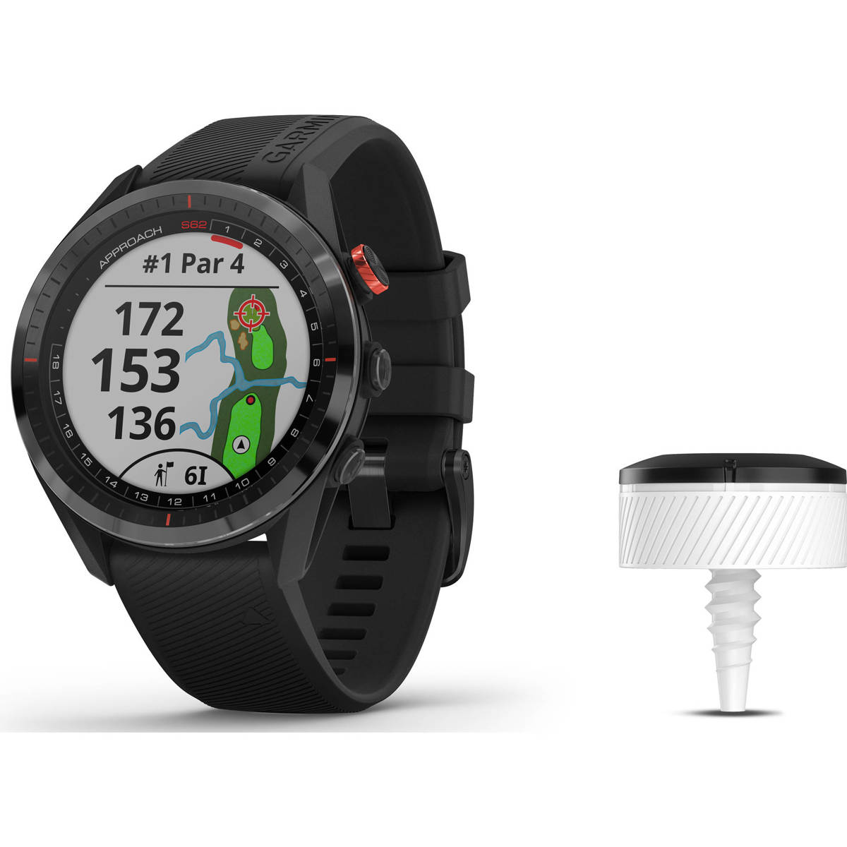 

Garmin Approach S62 Multisports GPS Smartwatch w/3 Approach CT10 Sensors, Black