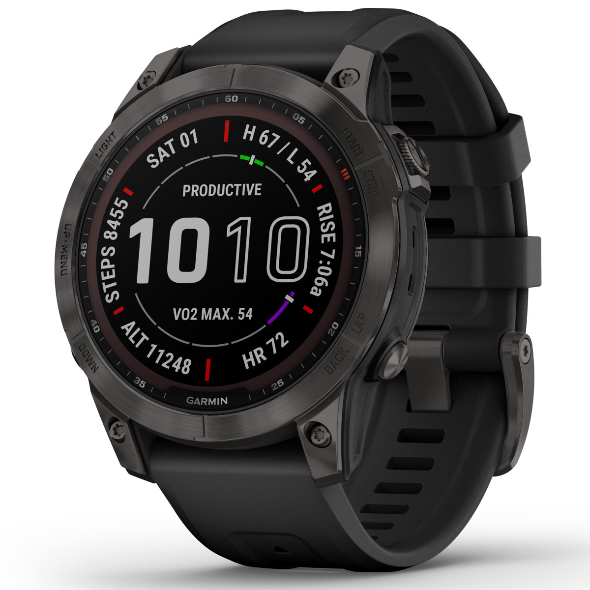 

Garmin fenix 7 Sapphire Solar 47mm GPS Smartwatch, Carbon Gray DLC TT/Black Band