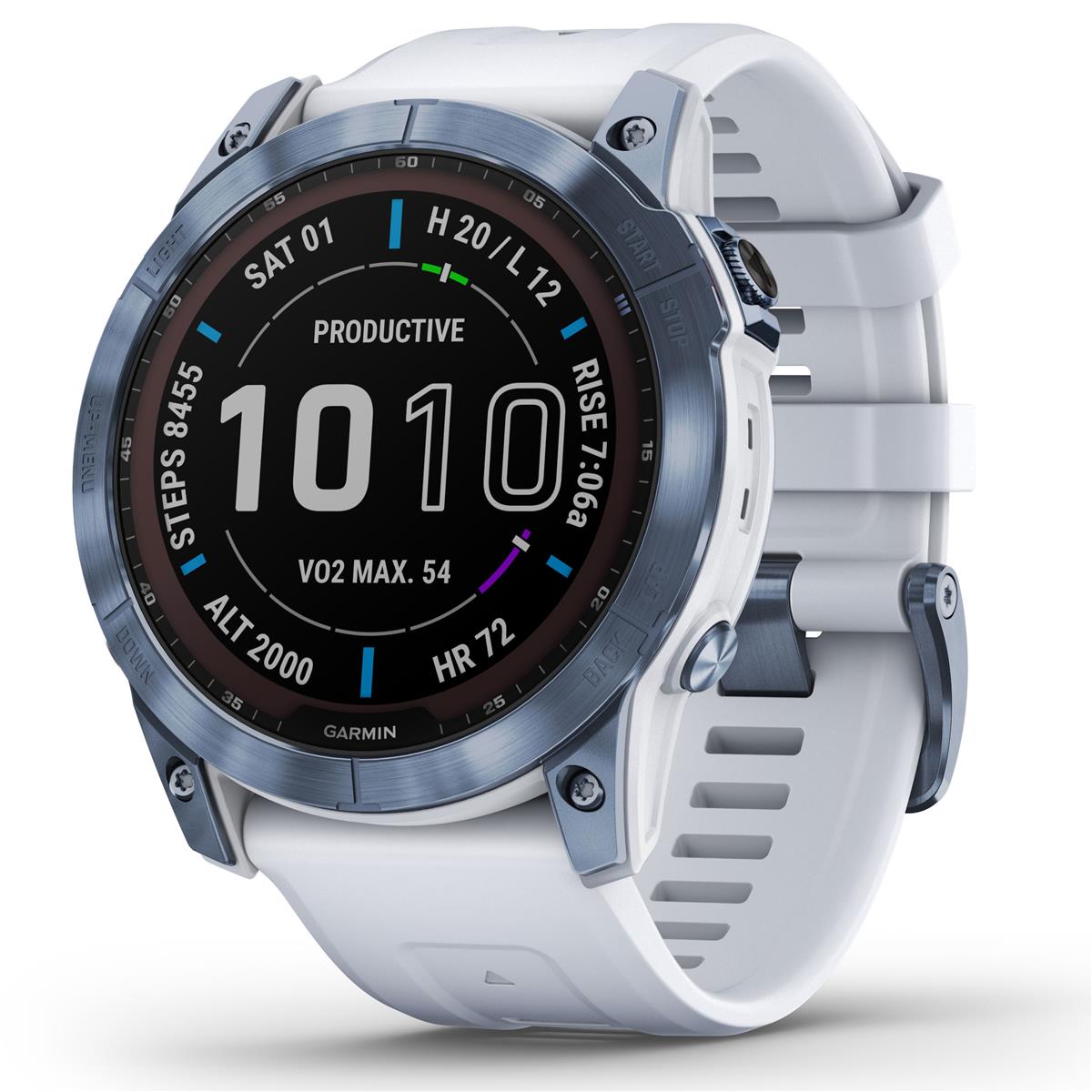 

Garmin fenix 7X Sapphire Solar 51mm GPS Smartwatch, Mineral Blue DLC/Whitestone
