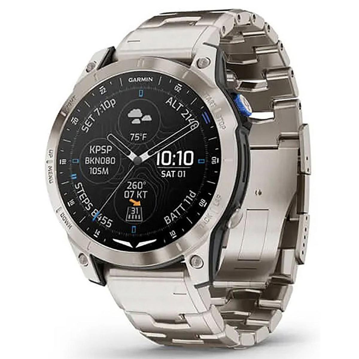 Image of Garmin D2 Mach 1 GPS Aviator Smartwatch with Vented Titanium Bracelet