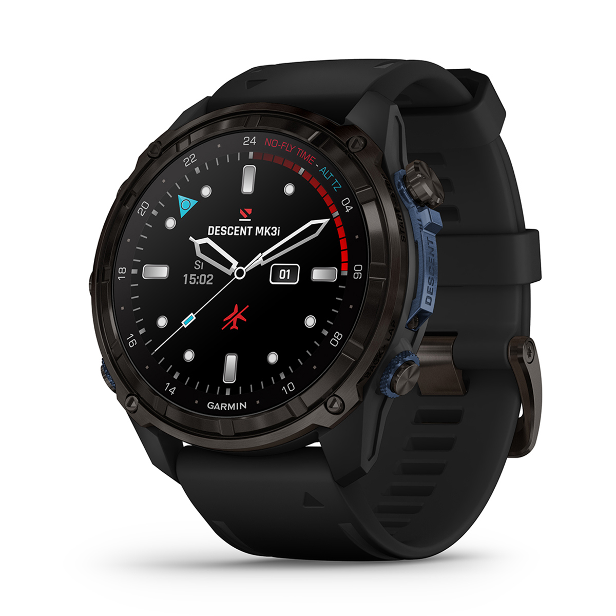 

Garmin Descent Mk3i Dive GPS Smart Watch Black Silicone Band Carbon Gray 51mm