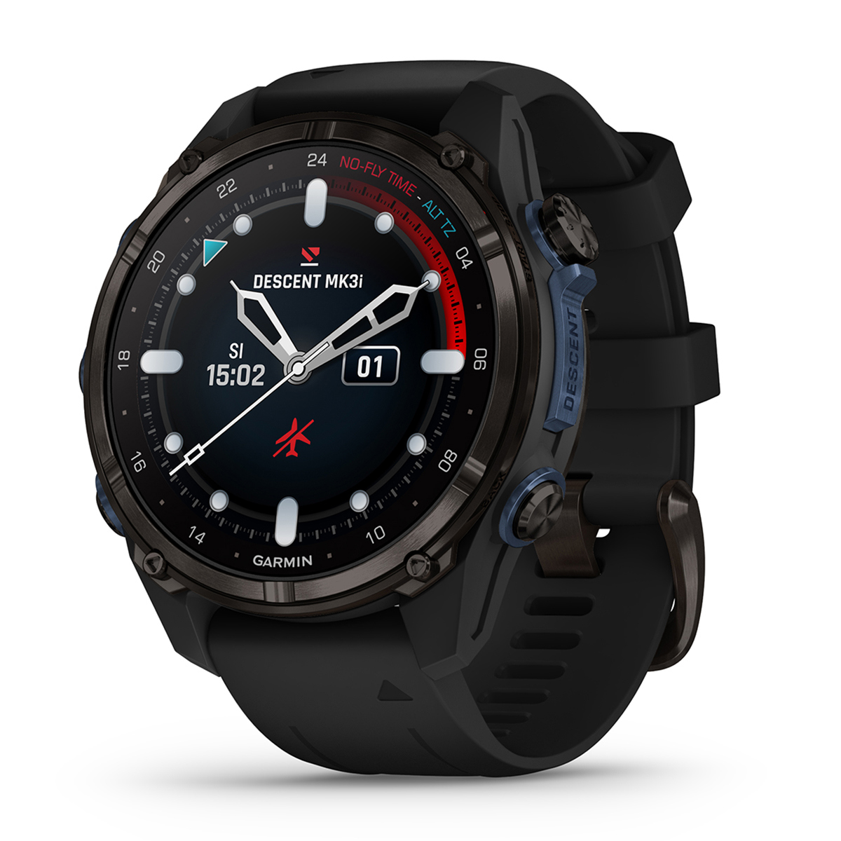 

Garmin Descent Mk3i Dive GPS Smart Watch Black Silicone Band Carbon Gray 43mm