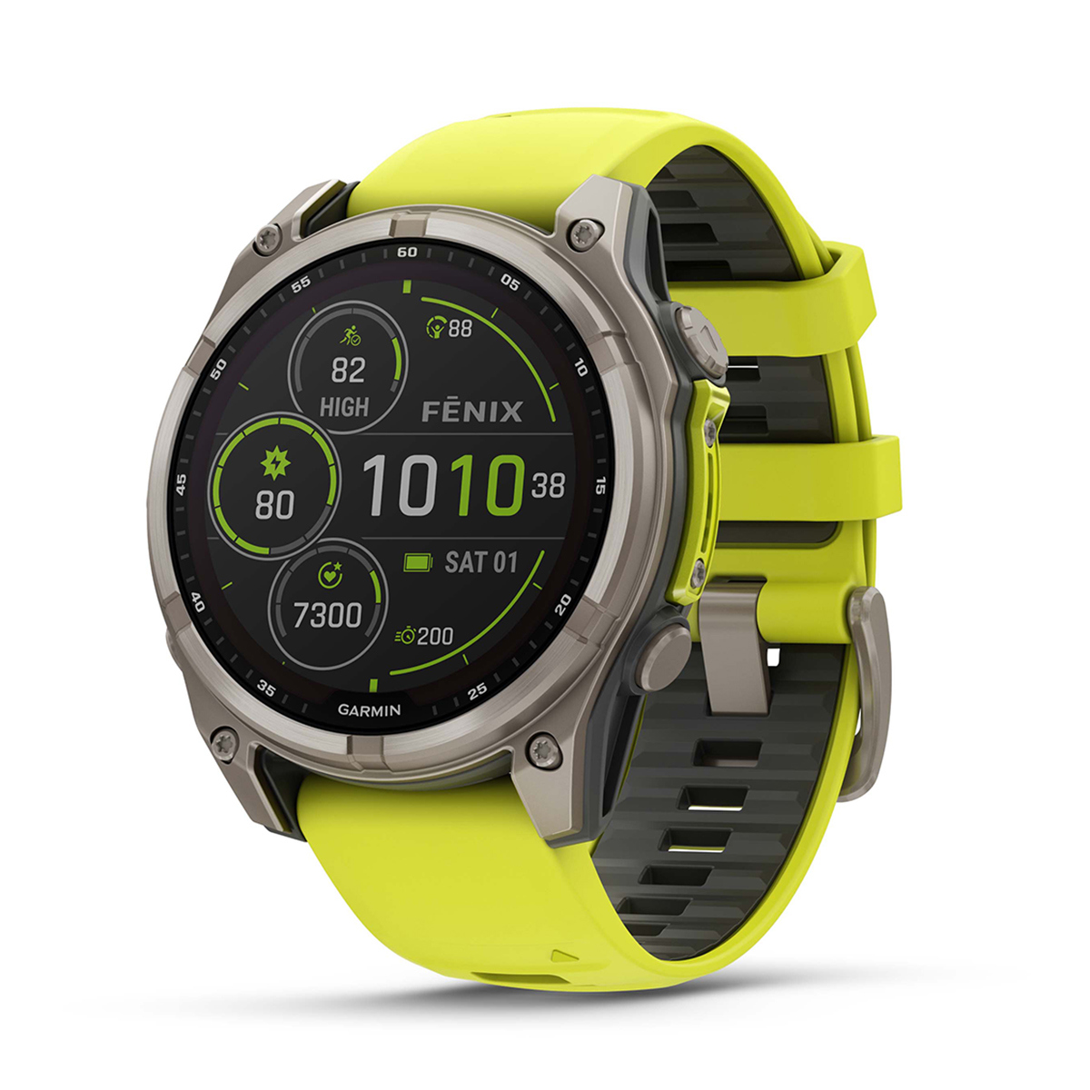 

Garmin fenix 8 Solar Sapphire 47mm GPS Smartwatch, TT w/Amp Yellow/Graphite Band