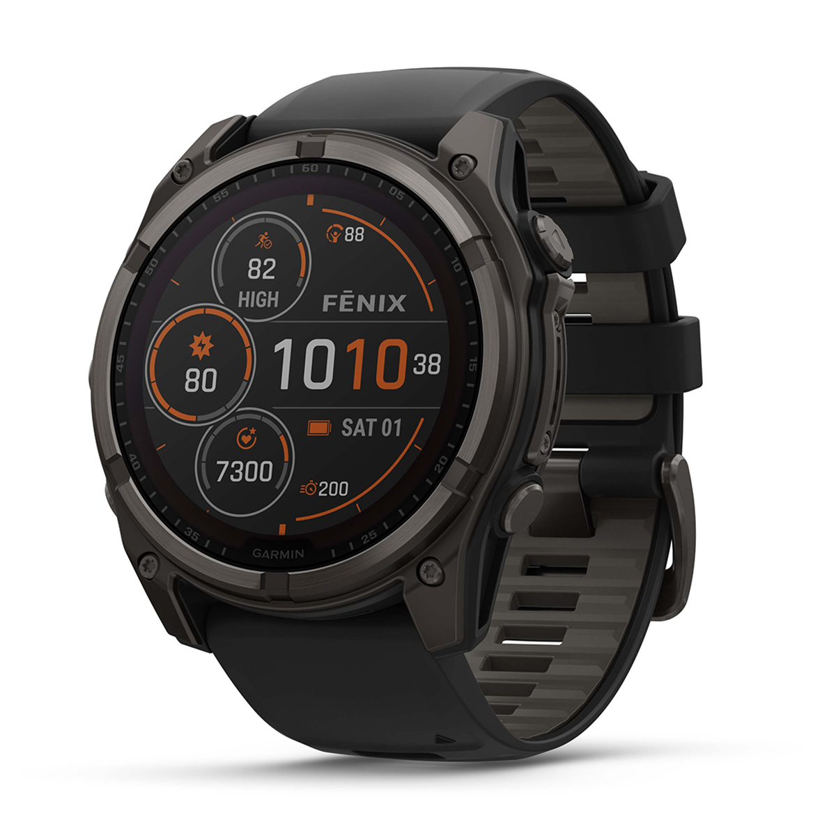 

Garmin fenix 8 Solar Sapphire 51mm GPS Smartwatch, Gray DLC TT w/Black/Gray Band