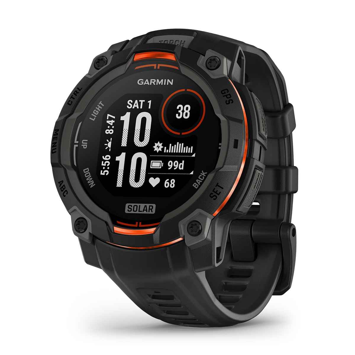 Image of Garmin Instinct 3 45mm Solar GPS Smartwatch with Silicone Band Black