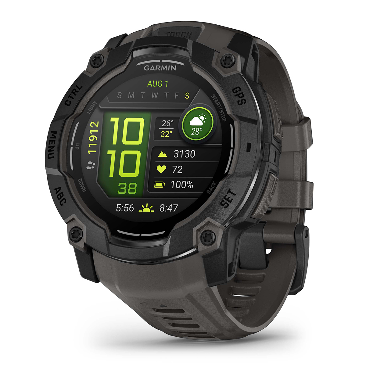 Image of Garmin Instinct 3 50mm AMOLED GPS Smartwatch with Silicone Band Black/Charcoal
