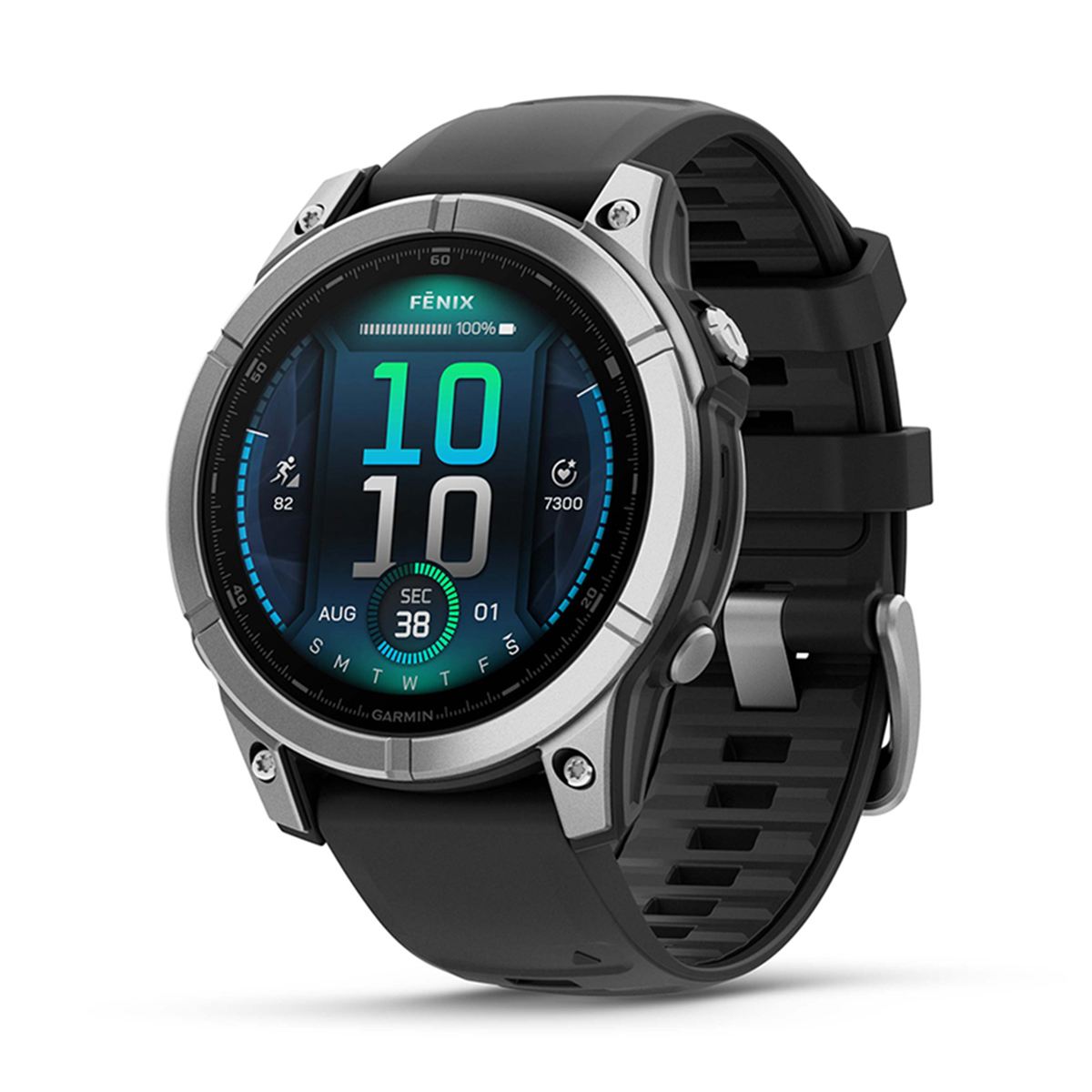 

Garmin fenix E 47mm AMOLED GPS Smartwatch, Stainless Steel w/Black Silicone Band