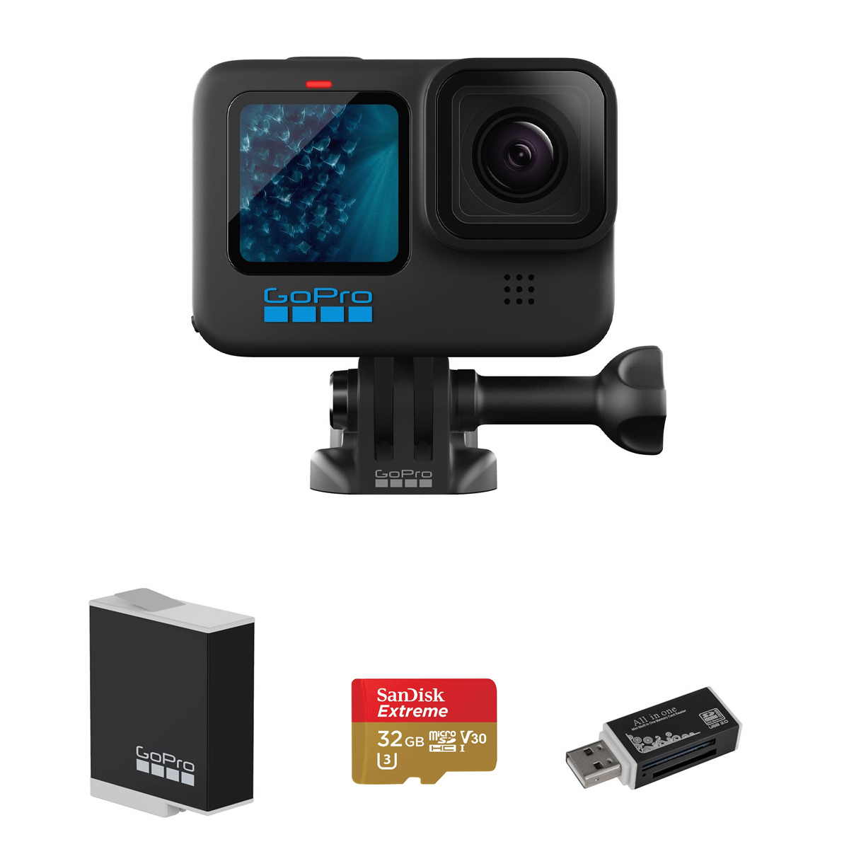 

GoPro HERO11 Black with Essential Accessories Kit
