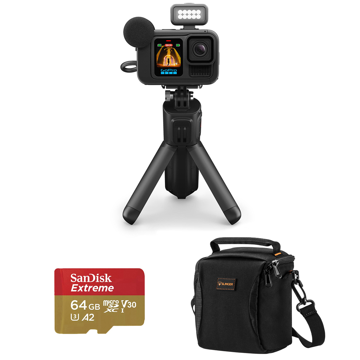 GoPro HERO13 Black Creator Edition Camera with 64GB Memory Card and Shoulder Bag