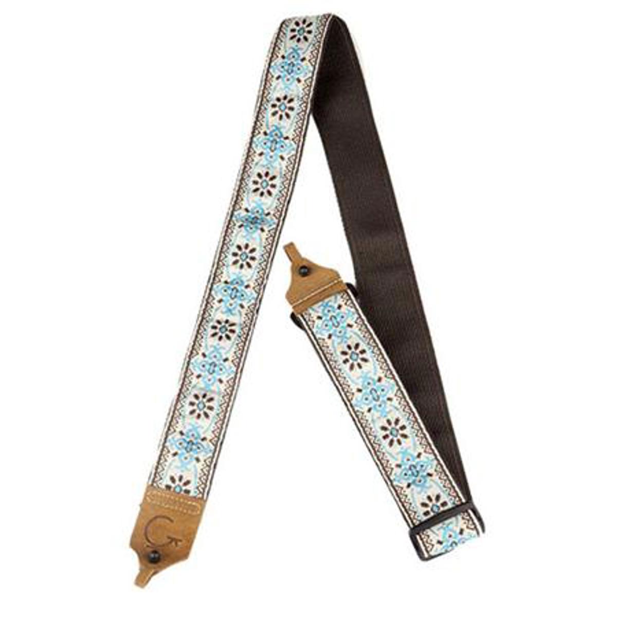 

Gretsch G Brand Banjo Strap, Blue with Brown Ends