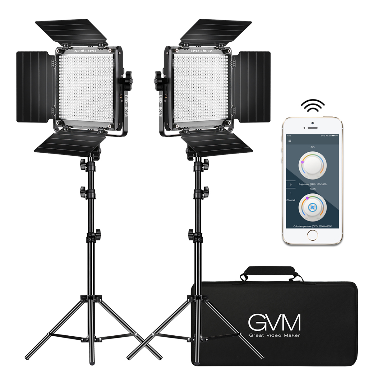 

GVM 480LS 29W Bi-Color LED Panel 2-Light Kit