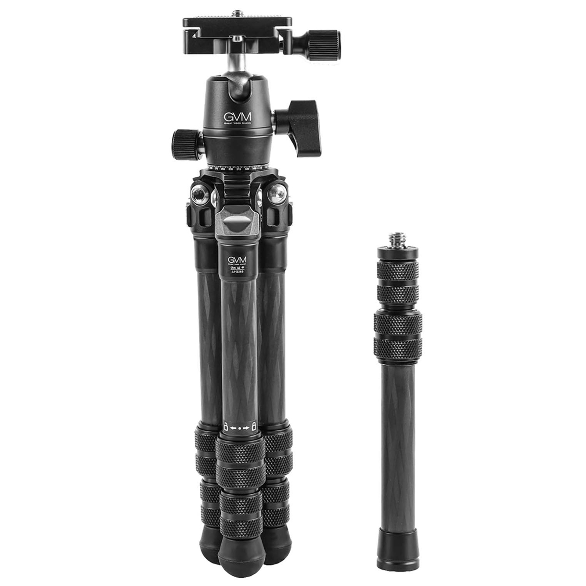 Image of GVM JJ-G265 3-Section Carbon Fiber Tabletop Mini Tripod