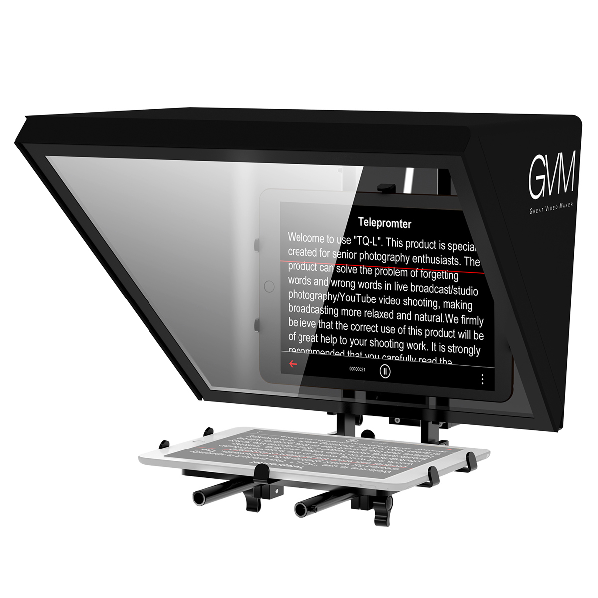 

GVM TQ-L Tablet and Smartphone Teleprompter with Bluetooth Remote & App Control
