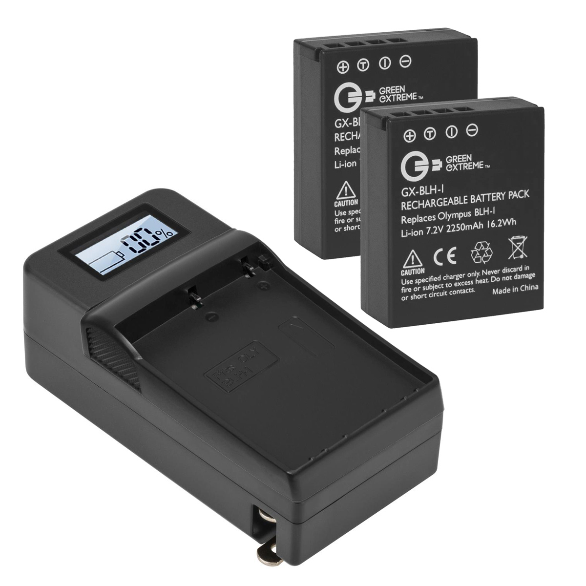 

Green Extreme 2x BLH-1 7.2V 2250mAh Batteries, Bundle with Charger Base & Plate